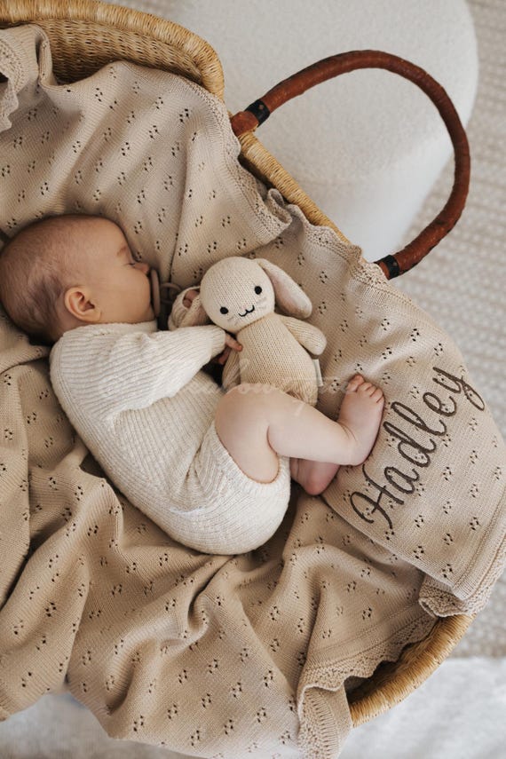 Famitrendz Personalized Baby Blanket - Custom Embroidered Baby Name Blanket, Soft...