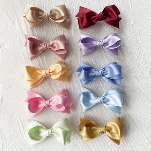 Fairleigh hairclip (Option), Satin hair bow, elegant hair bow, Pastel hairclip, Ribbon Hairclip, Satin hairclip, Bow hairclip