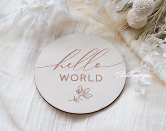 Baby Milestone Cards Set of 14 - Wood Discs - Wooden Cards First Year