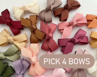 PICK 4 (Option) Baby Infant Girl Toddler Grosgrain Bowtique Hair Bows, Snap Clip, Infant bows, Baby Bows, Baby Girl Gift, Hair Clip