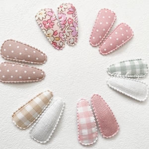 2個セット（ミニスナップクリップセット）3.5cm、布製スナップクリップ、幼児用ヘアクリップ、女の子用ヘアクリップ、フリンジクリップ、ミニスナップクリップ、ベビーヘアクリップ