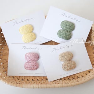 2er Set Pastell Fringe Snap Clips, Kleinkind Haarspangen, Babybögen