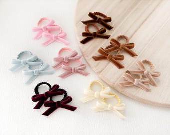 Set of 2 Mini Velvet Hair Ties, Toddler Hair Bands, Hair Bands, Cute Hair Bobbles, Mini Hair Bands, Small Elastics Band, Baby Hairties