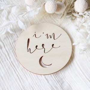 Baby Milestone Cards Set of 14 Eclipse Wood Discs Wooden Baby Cards First Year Baby Shower Gift Age Signs Newborn Shower Gift image 8