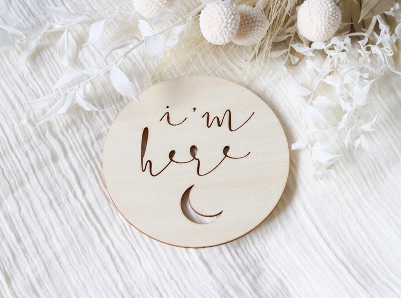 Baby Milestone Cards Set of 14 Eclipse Wood Discs Wooden Baby Cards First Year Baby Shower Gift Age Signs Newborn Shower Gift image 8