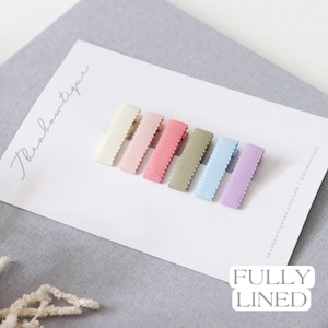 Pastell Fringe Haarspangen: 6er-Set, komplett gefüttert Kleinkind Haarschmuck