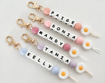 Personalised Keyring, Back to school keychain, Pastel Keyring, Personalised Name Bag Tag, Kids School Bag tag or keyring, Gift for kids