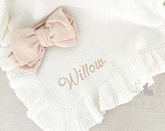 Embroidered Personalised baby Blanket, Personalized Baby Blanket, Embroidery Gift for Baby Shower, Newborn Baby Gift, Stroller Baby Blanket