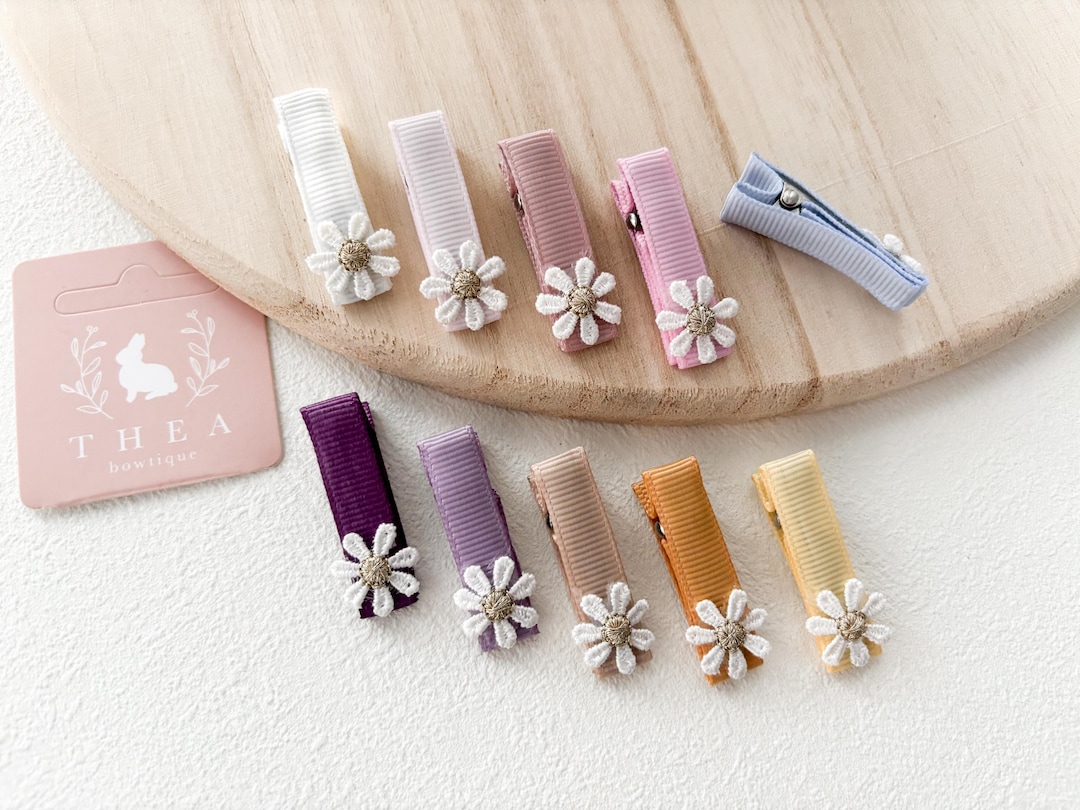 First Clips Mini Daisy Baby Bow Clip, Baby First Hairclips, Toddler Clips - Etsy