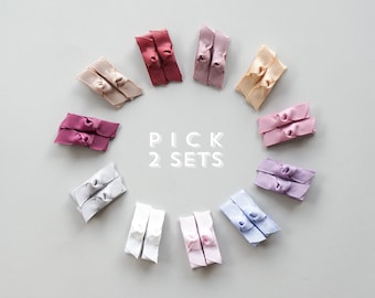 Pick 2 Sets (Options)Itty Bitty Bow, Baby Infant Toddler Grosgrain Bowtique Hair Bows, Baby Bows, Baby Girl Gift, Hair Clip, gift newborn