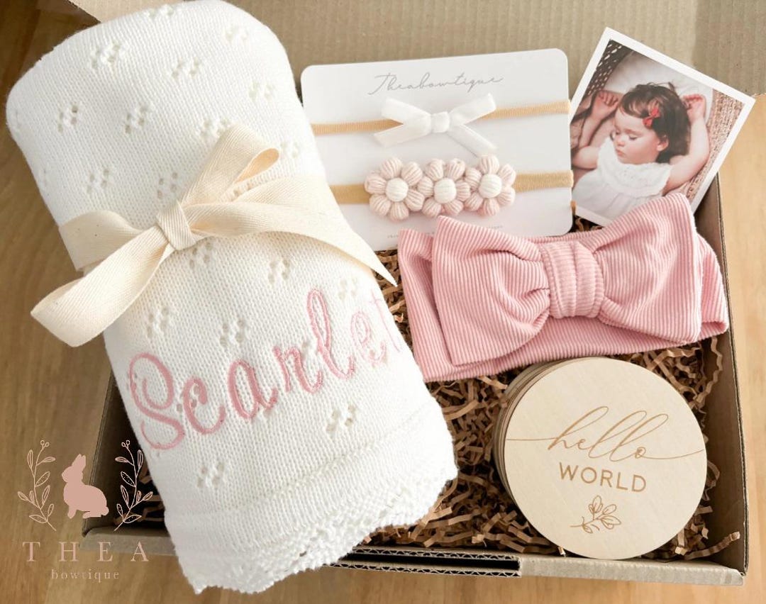 Welcome to the World Gift Box, Custom Name Gift, Baby Girl Gift, New ...