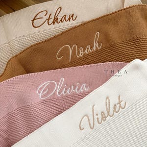 Personalised baby Blanket, Baby Shower Gift, Newborn Baby Gift, Embroidered name Blanket, Newborn keepsake, Personalized Baby Blanket