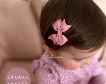 Grosgrain Ribbon Baby Hair Bows, Pigtail Set of 2