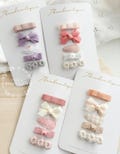 Mini Bow Snap Clip Set, toddler hair clips, Baby girl hair clips, tiny bow, grosgrain ribbon clip, baby bow, baby first hairclips product logo