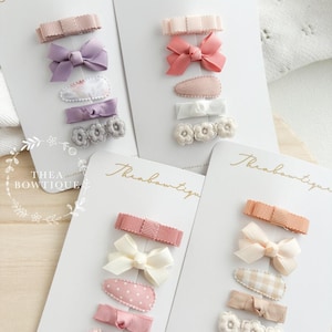 Mini Bow Snap Clip Set, toddler hair clips, Baby girl hair clips, tiny bow, grosgrain ribbon clip, baby bow, baby first hairclips