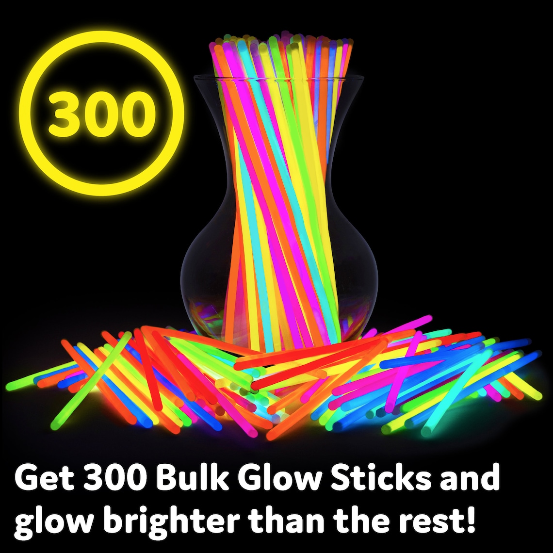 300 Bulk Glow Sticks 8 Glow In The Dark Light Sticks Etsy