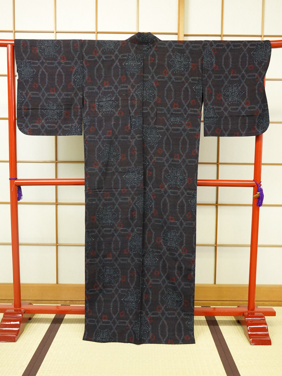 Vintage Tsumugi Kimono robe Japanese antique Kimono / 1321 | Etsy