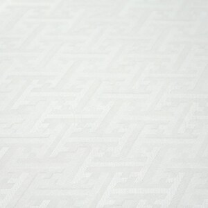 May include: White fabric with a subtle geometric pattern. The fabric has a smooth, slightly textured surface.