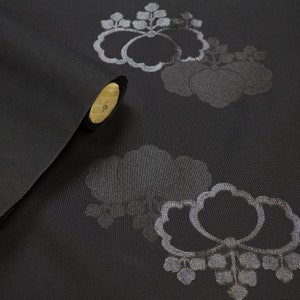 Vintage Finest Hiki-Haku Black Obi Silk