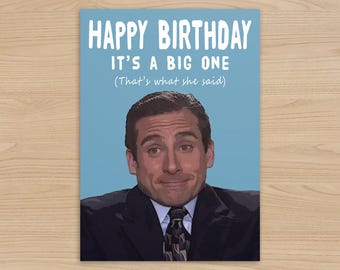 Michael Scott Birthday Card | That's What She Said | The Office Gift