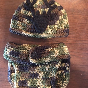 Handmade Crochet Deer Diaper set