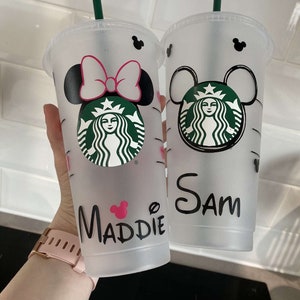 Personalised Disney Starbucks cups, his and hers cups, Mickey Mouse, Minnie Mouse, matching Starbucks cup, anniversary gift,  Valentines day