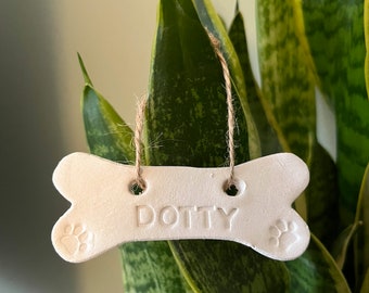 Personalised Clay dog bone decoration/gift