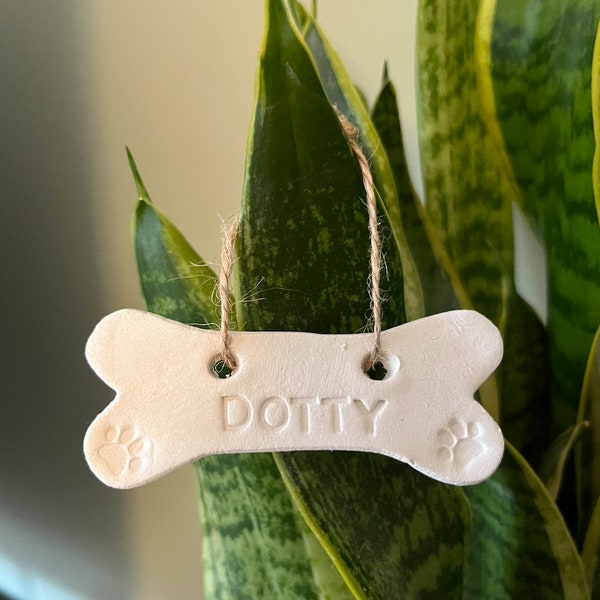 Personalised Clay dog bone decoration/gift