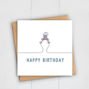 Tarjeta de cumpleaños de medusas: Fiesta infantil bajo el mar
