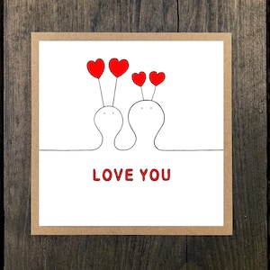 Carte Happy Heads Love You - une carte de voeux avec enveloppe kraft - vierge à l'intérieur (10 % des bénéfices pour Young Minds)