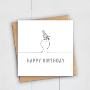 Divertente biglietto di auguri di compleanno a forma di piccione: regalo per gli amanti degli uccelli
