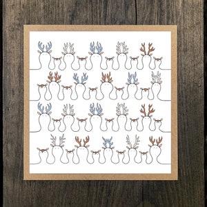 Carte cerf Happy Heads - carte de voeux simple avec enveloppe kraft - vierge à l'intérieur (10 % de profit pour Young Minds)