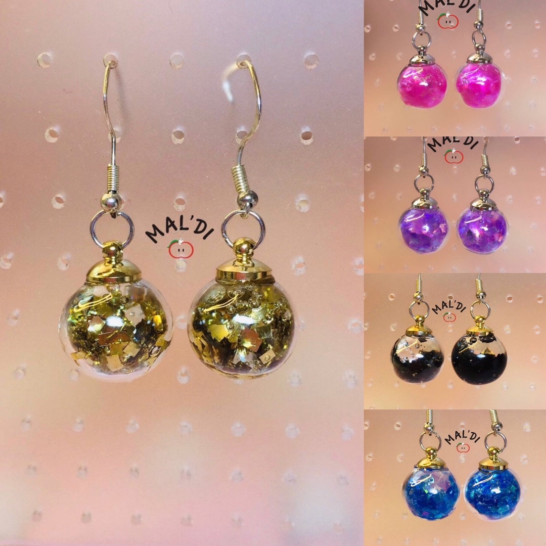 Kugeln Ohrringe. Glitzer Kugeln. Party Ohrringe. Konfetti. - Etsy.de