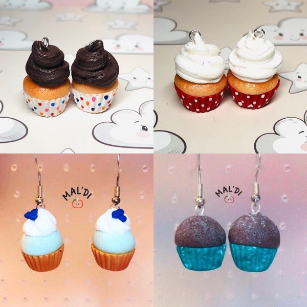 Cupcakes/ Muffins Ohrringe aus fimo. Fakefood. Miniatur