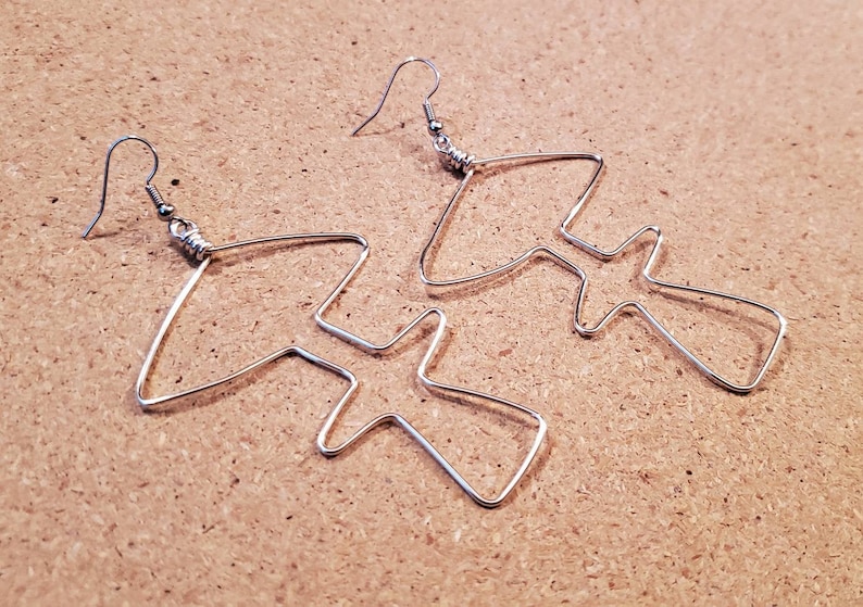 Wire Mushroom Earrings Silver Colored Wire Mushroom Earrings