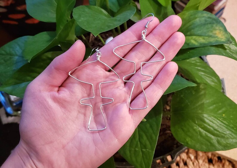 Wire Mushroom Earrings Silver Colored Wire Mushroom Earrings