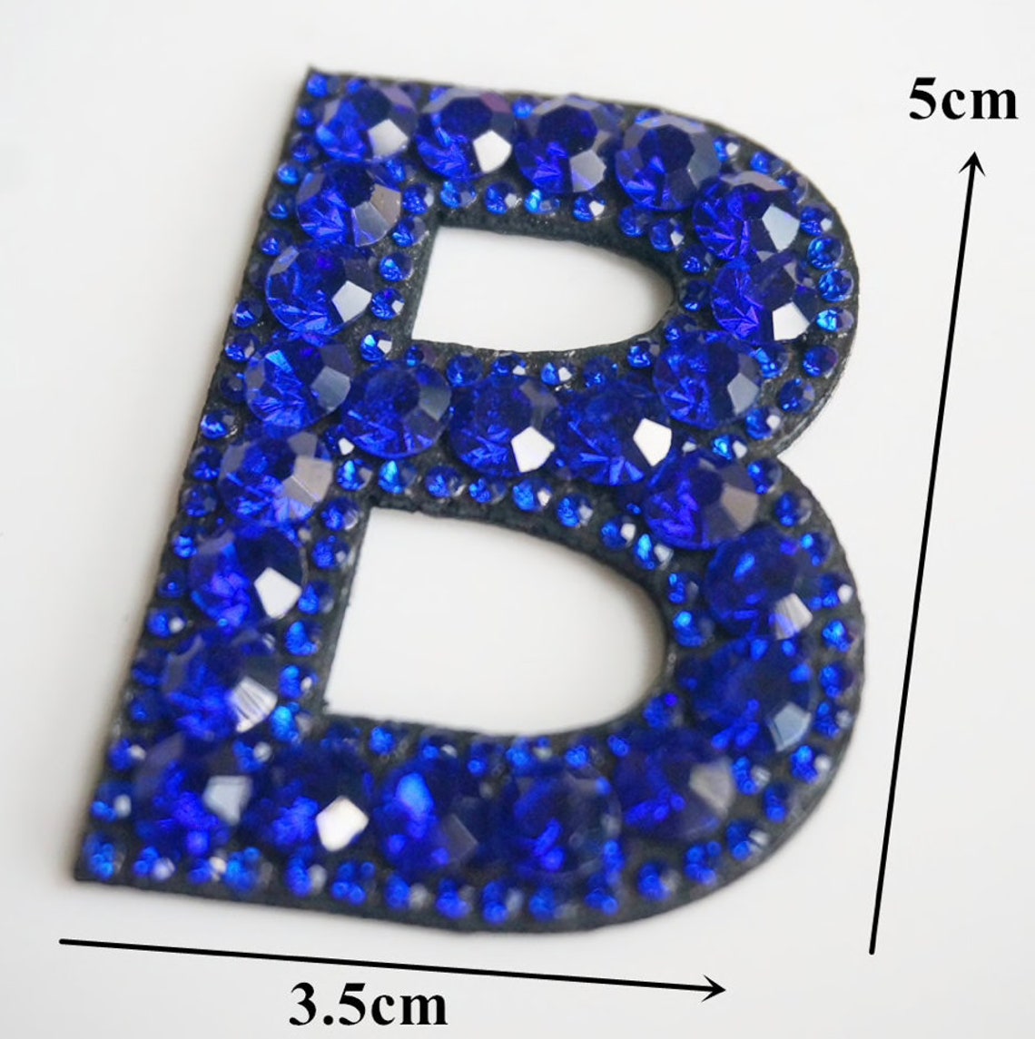 26 Alphabeth Letters BLUE Rhinestones and Pearls Etsy
