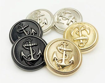 Metal buttons 10pcs/Antique vintage Navy style Anchor design Classic Shank Buttons For Sewing Craft/Scrapbooking Metal Buttons