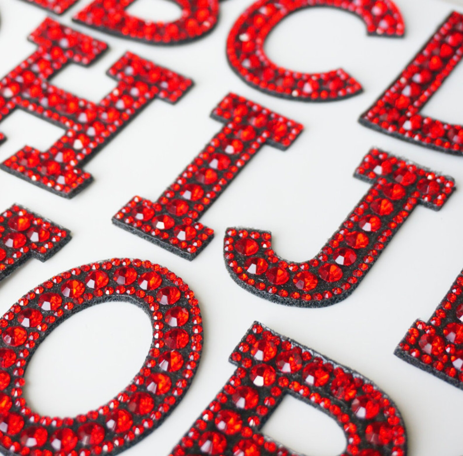 Waydress 26 Piece Rhinestone Iron On Patch A To Z Letter Appliques Adhesive White Pink Colorful Pearl Bling Patch Glitter Alphabet Embellishments For DIY Craft Supplies(Dazzling Rainbow