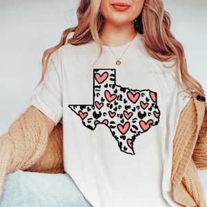 Texas Sweatshirt, Texas Shirt, Texas Karte mit Herz Shirt, Texas Valentinstag Shirt, Texas Karte Silhouette Shirt, Texaner Geschenk