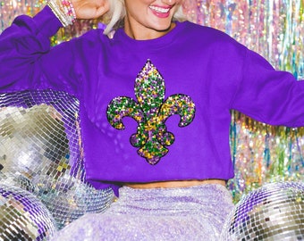 Mardi Gras Sweatshirt, DTF printing, Mardi Gras Shirt, Mardi Party Shirt, Fleur De Lis Shirt, Louisiana Shirt, Fat Tuesday Shirt, Nola Shirt