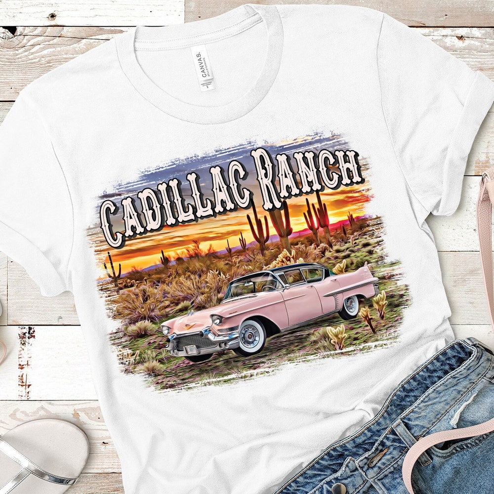 Cadillac Ranch Shirt, Cadillac Shirt, Classic Cars Shirt, Western Shirt, Hippie-Gypsy Shirt, Country Graphic Tee, Retro Shirt