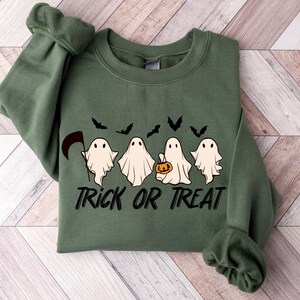 Halloween Sweatshirt, Trick Or Treat Sweatshirt, Let&#39;s Go Ghouls Shirt, Halloween Shirt, Trick Or Treat Ghouls Shirt, Halloween Costume
