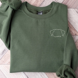 Custom Pet Ears Sweatshirt, Custom Dog Name Shirt, Custom Dog Shirt, Dog Silhouette Shirt, Dog Mom Shirt, Mother&#39;s Day Gift Shirt