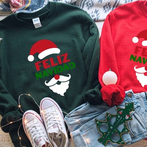 Feliz Navidad T-shirt, Family Christmas Pajama Matching Top, Feliz Navidad Shirt, Christmas Sweatshirt, Christmas Ugly Sweater, Santa Shirt