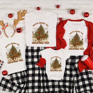 Rocking around The Tree Christmas Pajama Top, Christmas Tree Shirt, Tree Shirt, Christmas Family Matching Shirt, Christmas Shirt