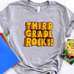 Third Grade Rocks Shirt, Hello Third Grade Shirt, Back To School Shirt, Third Grade Teacher Shirt, 3rd Grade Shirt