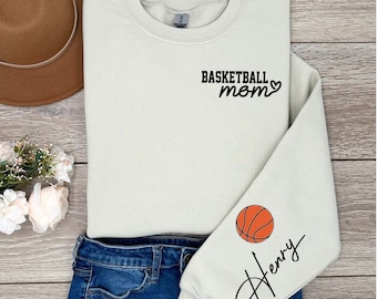 Customized Basketball Sweatshirt, Your Name Basketball Shirt, Basketball Aunt, Grandma Shirt, Basketball Mom Shirt, Custom Basketball Shirt