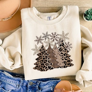 Leopard Print Christmas Tree, Christmas Family Matching Shirt, Christmas Tree Shirt, Christmas Tree Sweater, Christmas Tree Sweatshirt