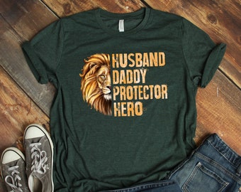 Father's Day Shirt, Husband Daddy Protector Shirt, Father's Day Gift, Father's Day Lion Shirt, Lion Head Shirt, Dad Shirt, Daddy Shirt